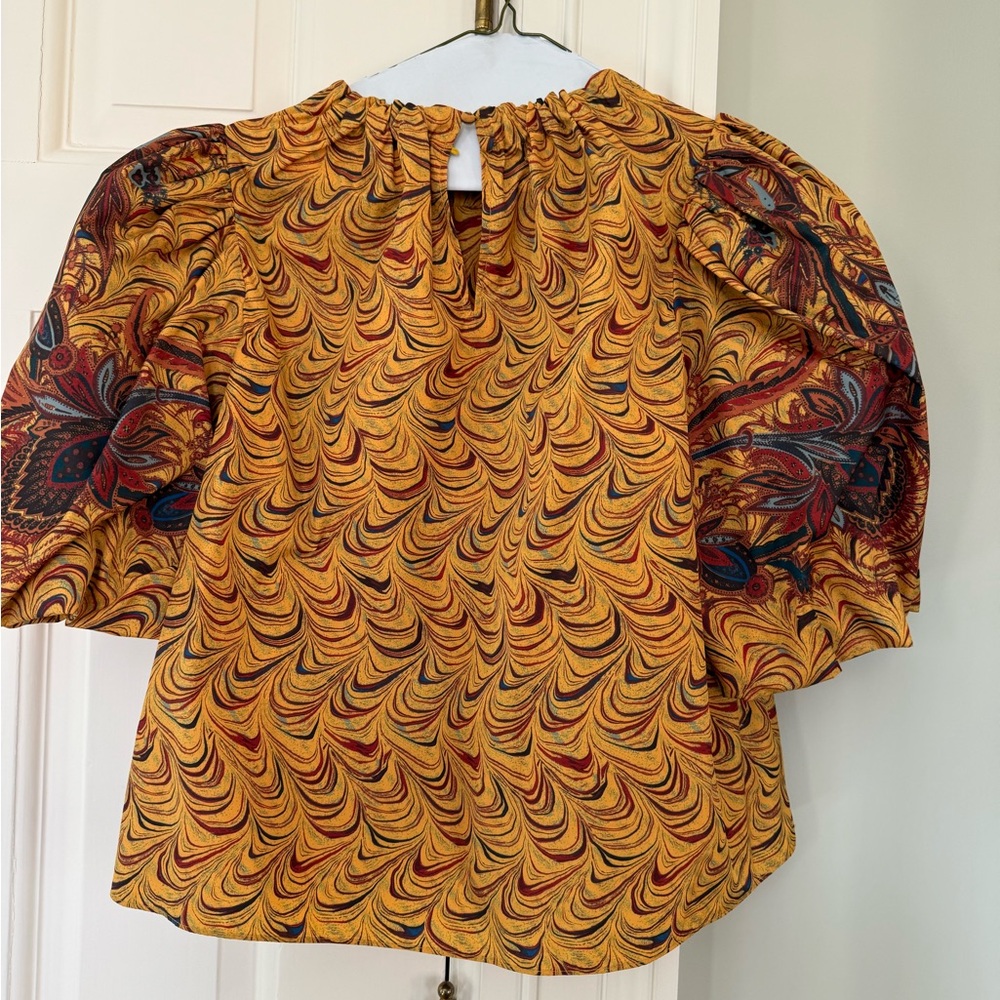 Ulla Johnson Yellow And Red Patterned Blouse - image 2